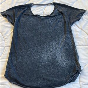 Chaser Distressed Charcoal Gray Short Sleeve Women's Tee